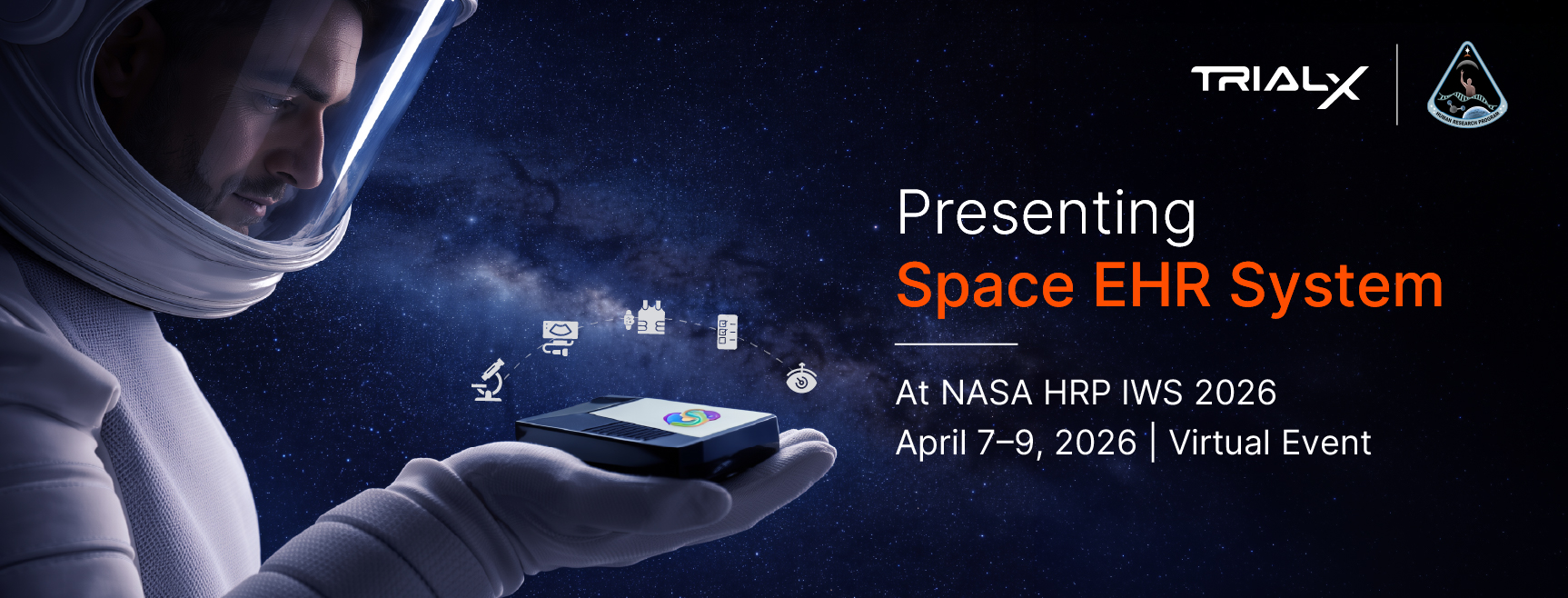 TrialX Space EHR system presentation at NASA HRP IWS 2026 virtual conference